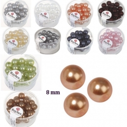 perles en verre mi transparente renaissance 8 mm 25 pieces
