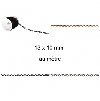chaine a maillons en alu 13x10 mm au metre