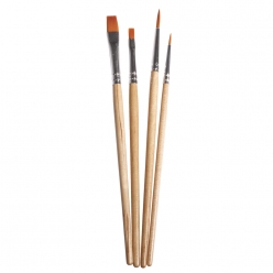 set de 4 pinceaux hobby creatif rond et plat