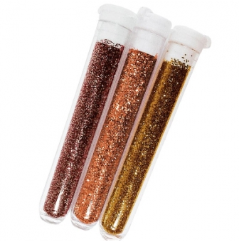 trio poudre de paillettes fines tons bruns dores