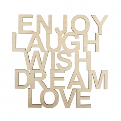 ecriture bois enjoy laugh wish