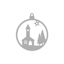 gabarit de decoup boule de noel eglise
