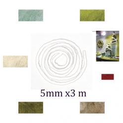 cordon en laine avec coeur en jute 5mmx3m