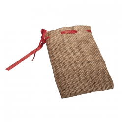 sachets jute cordon rouge 10x14 cm 4 pieces