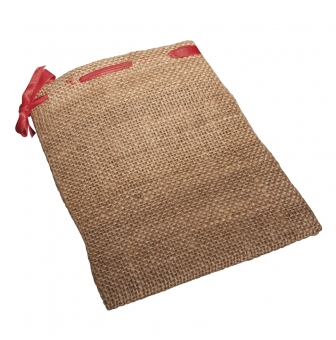 sachets jute cordon rouge 14x18 cm 2 pieces