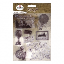 clear stamps  vintage voyage ds le temps