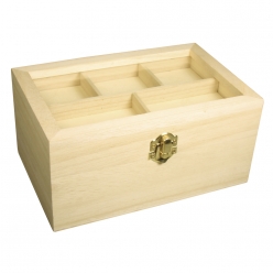 coffret bois avec couvercle a compartiment 20x13 cm
