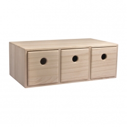 commode en bois avec 3 tiroirs