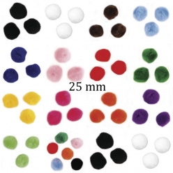 pompons 25 mm uni sachet a la couleur 35 pieces