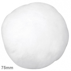 pompons blancs 75 mm 6 pieces