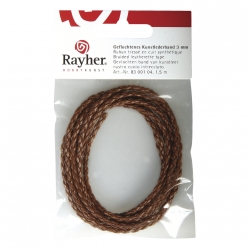 ruban tresse en cuir synthetique 3 mm