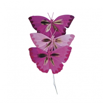 papillon en plumes 6 cm 3 pieces