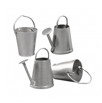 arrosoir et seau en metal 2  3 cm 6 pieces