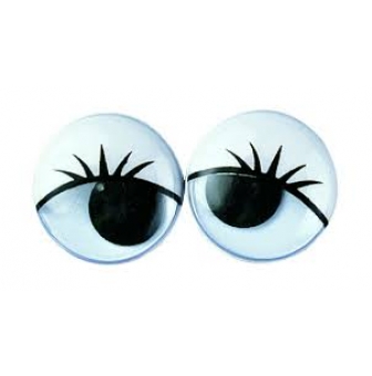 yeux mobiles avec cils