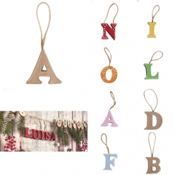 lettre en papier mache 4 cm avec suspension