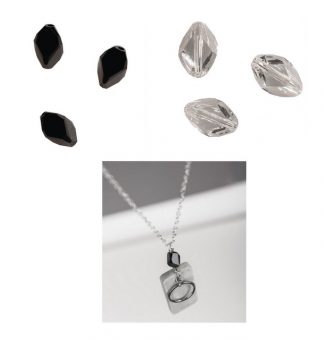 swarovski perle cristal  cubiste 3 pieces