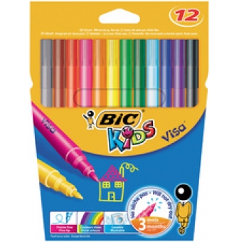bic feutres visa etui de 12 en carton