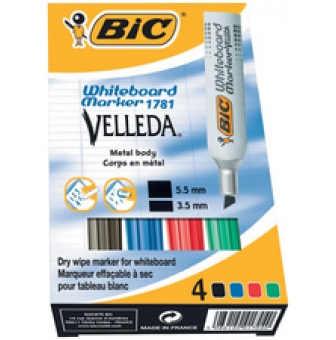 bic marqueur pr tableau blanc velleda 1781 pointe biseautee