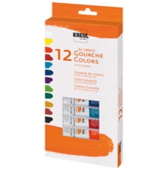 kreul gouache el greco 12 ml kit de 12