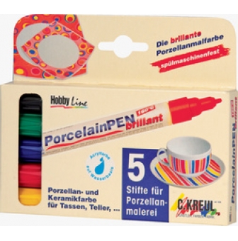 kreul porzellanmarker porcelainpen brillant 5er set