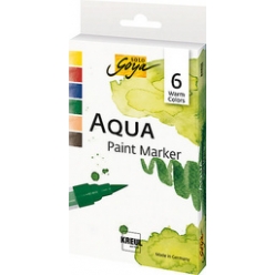 kreul aqua paint marker solo goya warm colors 6er set