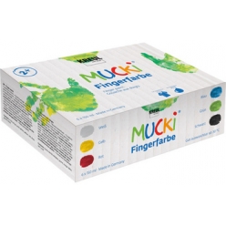 gouache aux doigts mucki 150 ml kit de 6