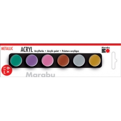 marabu set de peinture acrylique metallic 6 x 35 ml