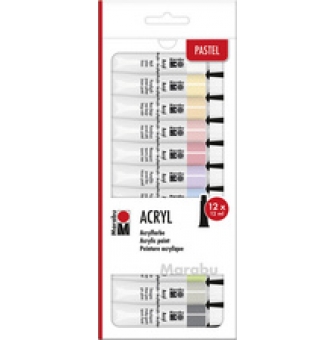 marabu acrylfarben set pastell 12 x 12 ml