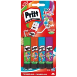 pritt baton de colle fun colors carte blister de 4