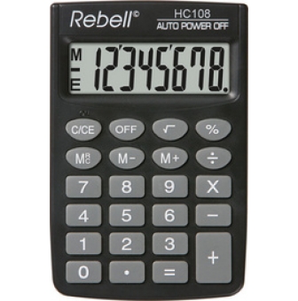 rebell calculatrice de poche hc 108 noir