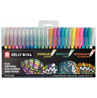 sakura stylo roller a encre gel gelly roll mix etui de 24