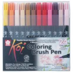 sakura stylo pinceau koi coloring brush etui de 24