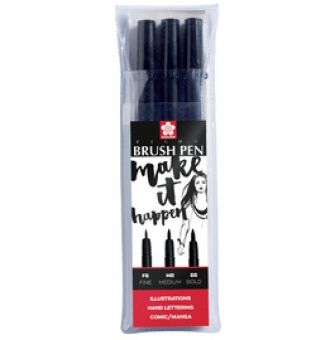 sakura pinselstift pigma brush 3er etui schwarz