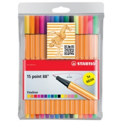 feutre fineliner point 88 etui plastique 15 pieces