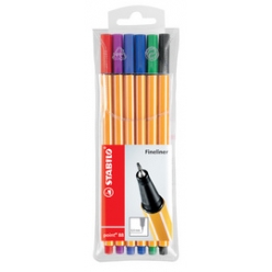 feutre fin point 88 etui plastique 6 pieces
