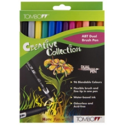 kit de 12 stylos feutres dual brush pen abt primaires