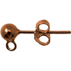 boucles d oreille clou a boule 4 mm cuivre la paire