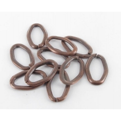 anneau brise ovale 15x10 mm cuivre 10 pieces