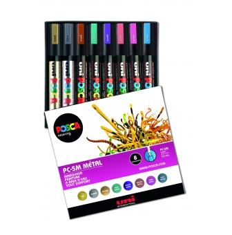 set de 8 marqueurs posca pointe moyenne festif