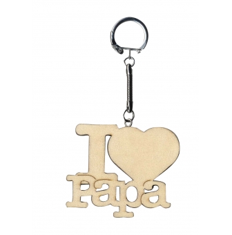 porte cles en bois i love papa