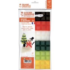 bougie a modeler 6 barres couleurs de noel 240 g