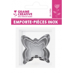emporte pieces metal papillon 3 pieces