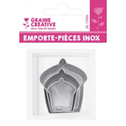 emporte pieces metal cupcake 3 pieces