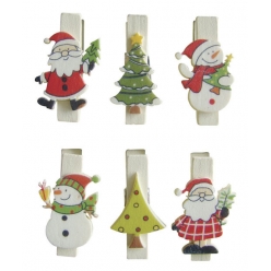 pince a linge magnetique noel 7 pieces