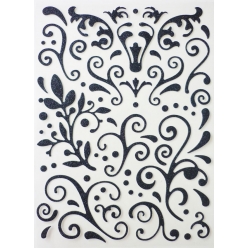 sticker paillete adhesif arabesque noir