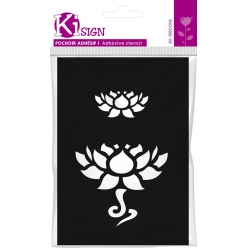 pochoir adhesif fleur lotus 7x10 cm