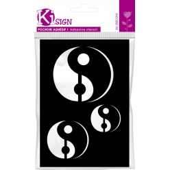 pochoir adhesif yin et yang 7x10 cm
