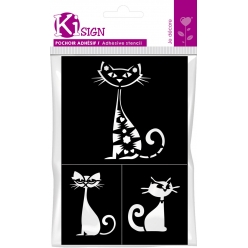 pochoir adhesif chat 12x18 cm