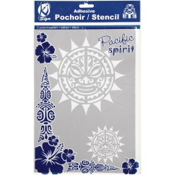 pochoir adhesif pour tissu soleil maori a4