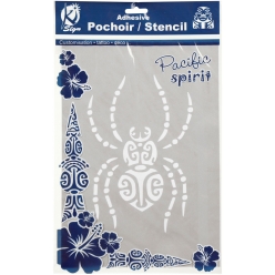 pochoir adhesif pour tissu araignee maori a4